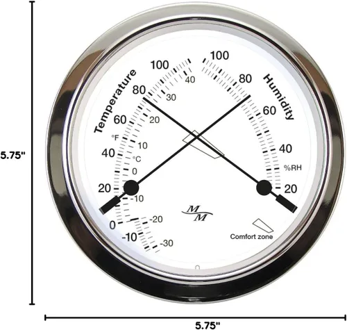 Vista 4 de MASTER-MARINER First Light Collection - Juego de regalo náutico de cabina, reloj de 5.75 pulgadas de diámetro e instrumentos de medidor de confort
