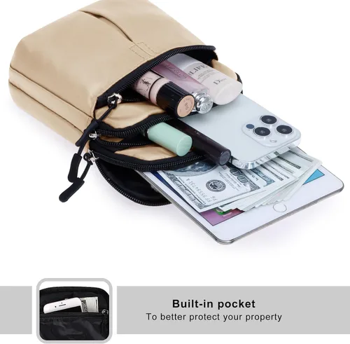 Vista 4 de Kamo Bolso Multifuncional para Teléfono de Un Solo Hombro, Bolso de Cintura para Teléfono, Bolso Diagonal Cruzado, Estuche para Teléfono Inteligente