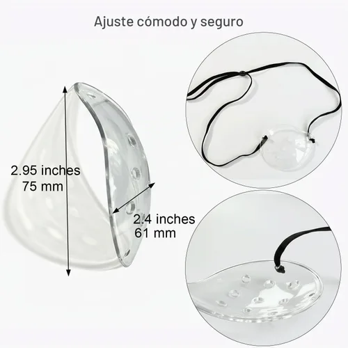 Vista 4 de Protector ocular para cirugía de cataratas, paquete de 2 parches médicos con correa ajustable para la cabeza para dormir después de cataratas