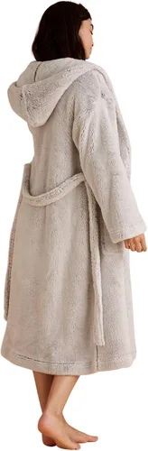 Vista 3 de Marks & Spencer womens Loungewear Plush Fleece Hooded Long RobeBathrobe