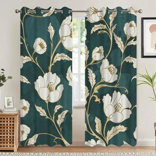 Vista 13 de Cortinas opacas 52 x 84 pulgadas, 2 paneles con aislamiento térmico y oscurecimiento, cortinas de ojal para ventanas para dormitorio y sala de estar