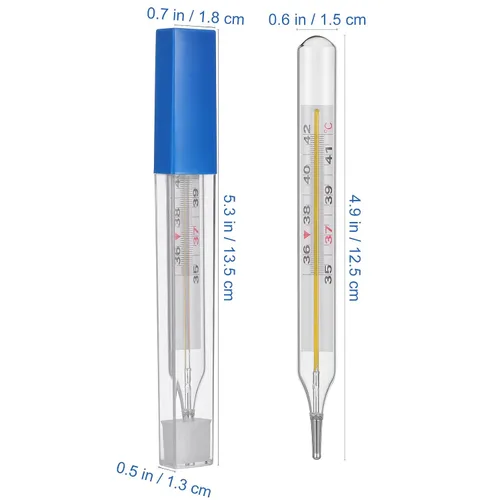 Vista 5 de MAGICLULU 2Pc Termómetro de Vidrio Oral para Adultos, Lectura Rápida de Fiebre, Indicador de Temperatura (℃ Grande) (Paquete de 4)