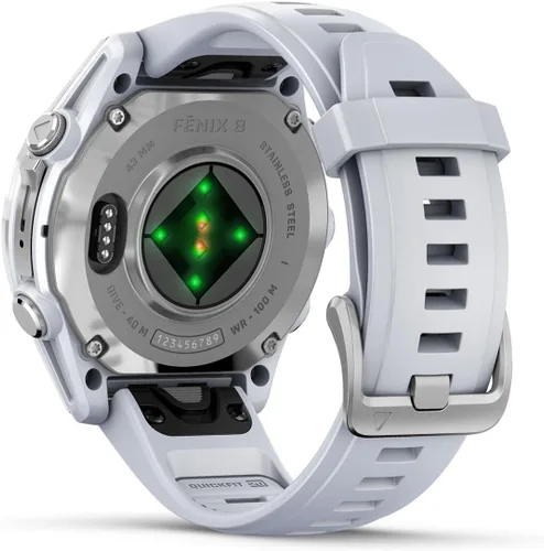 Vista 9 de PlayBetter Garmin Fenix 8 AMOLED (1.7", Plata/Whitestone) Reloj inteligente multideportivo GPS con pantalla táctil de 1.3” y auriculares