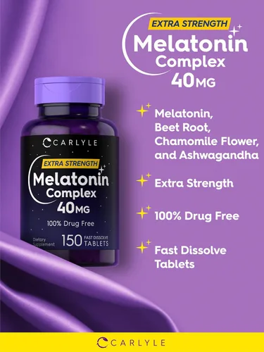 Vista 4 de Carlyle Melatonina 40mg Complex 150 tabletas de disolución rápida