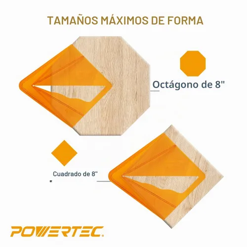 Vista 6 de POWERTEC Herramienta Buscadora de Centro de Plástico para Cuadrado de 8 pulgadas, Redondo, Octágono y Hexágono de 5-3/4 pulgadas, Herramientas