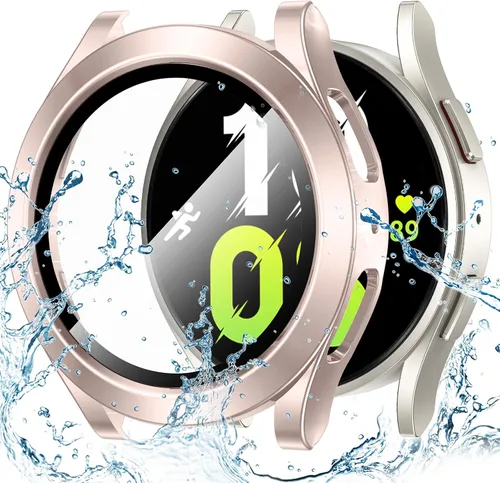 Vista 22 de Goton - Funda impermeable para Samsung Galaxy Watch 5 y 4 y FE, protector de pantalla de 40 mm con vidrio templado, 1 paquete de funda dura de PC