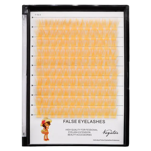 Vista 50 de Pestañas postizas de tallo ancho con varias pestañas falsas de colores D Curl de 10 a 20 mm para elegir, pestañas postizas profesionales