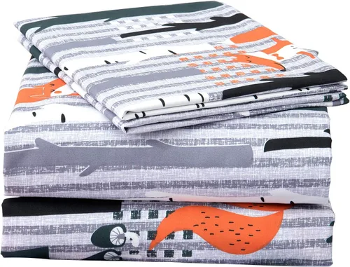 Vista 20 de JSD - Juego de sábanas de 3 piezas para niños, tamaño individual Soft Printed Microfiber Sheet and Pillowcase Set, OEKO-TEX Certified, 16 inch Deep