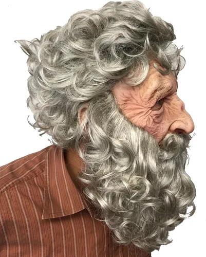 Vista 2 de Zagone Studios Máscara de gran padre, tiempo padre, mago, poseidón, anciano máscara de látex