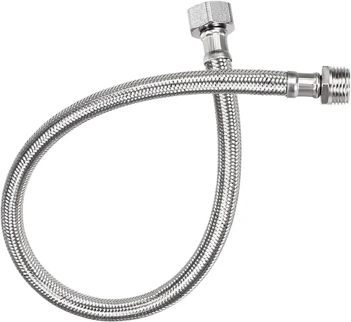 Vista 6 de METALLIXITY Conector de línea de suministro de grifo (15.748 in/16 pulgadas), 2 unidades, acero inoxidable 304 G1/2 hembra a G1/2 macho conector