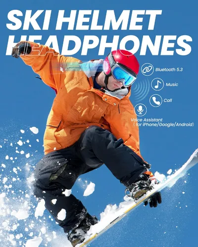 Vista 2 de OutdoorMaster Auriculares Inalámbricos Bluetooth 5.3 de Inserción para Casco de Esquí con Chip de Altavoz HD Compatible con Casco Preparado