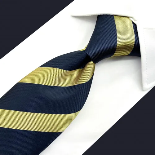 Vista 9 de S&W SHLAX&WING Corbata para hombres Lazos a rayas verde, amarillo y azul para trajes de negocios