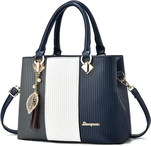 Vista 18 de Bolsos y carteras para mujer de cuero, bolso tote, bolso de hombro mediano, bolso bandolera con asa superior para damas