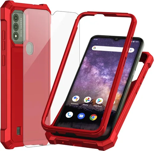 Vista 10 de Ailiber - Funda para Wiko Voix, doble capa, protector de pantalla, color negro Air-Guard Corners, Shockproof Flexible TPU Bumper, Slim Hard Back