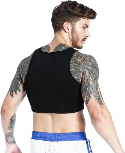 Vista 3 de IYUNYI Chaleco de neopreno para hombre, correa de soporte para el pecho, equipo de protección, fitness, deportes, prevención y recuperación