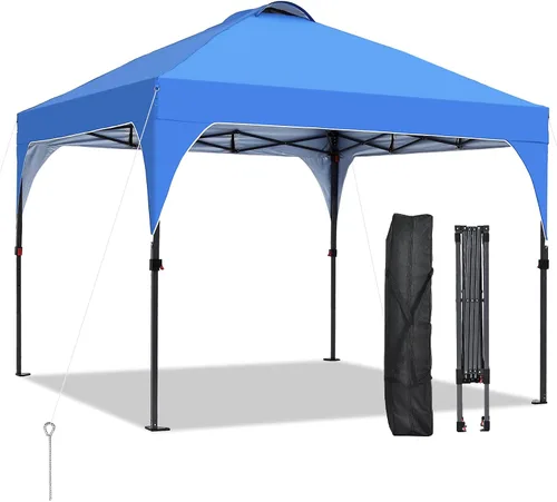 Vista 32 de GDY Tienda de campaña desplegable para exteriores de 8 x 8 pies con una configuración de empuje, kiosco de fácil instalación con 4 paredes laterales