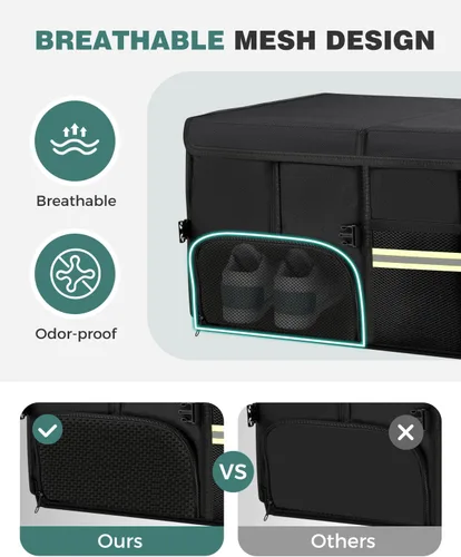Vista 3 de FLORICH Organizador de maletero con almacenamiento de zapatos transpirable para SUV, organizadores de automóvil impermeables plegables, organizador