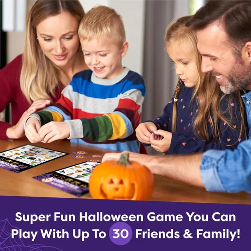 Vista 2 de Juegos de Halloween para fiestas infantiles, juego de bingo de Halloween para niños con hasta 30 jugadores, juegos de fiesta de Halloween