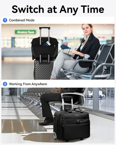 Vista 5 de LUGGEX negro (Carry On Underseat Luggage Black Bagage), Negro -, Equipaje debajo del asiento con ruedas