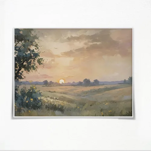 Vista 11 de Póster vintage de pato salvaje volador rústico, paisaje de campo, arte de pared, retro, clásico, naturaleza, lienzo, impresión de prado y patos