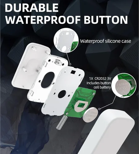 Vista 8 de Timbre inalámbrico de 1200 pies impermeable para el hogar con 36 melodías, 4 niveles de volumen, luz LED flash (1 receptor y 1 botón táctil blanco)