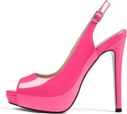Vista 2 de YODEKS Zapatos de vestir de fiesta con plataforma y tacón alto para mujer