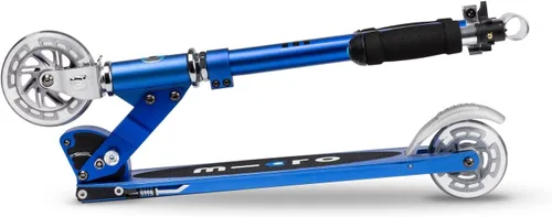 Vista 2 de Micro Kickboard Sprite 2-Wheel Foldable Kids Scooter, Ages 6+, Up to 220lbs Compact Foldable Design for Travel & Storage, Adjustable T-Bar Azul
