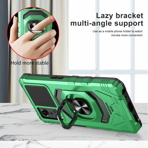 Vista 4 de Funda para BLU G91 Max con protector de pantalla, soporte de anillo para montaje magnético de automóvil de grado militar, resistente a prueba