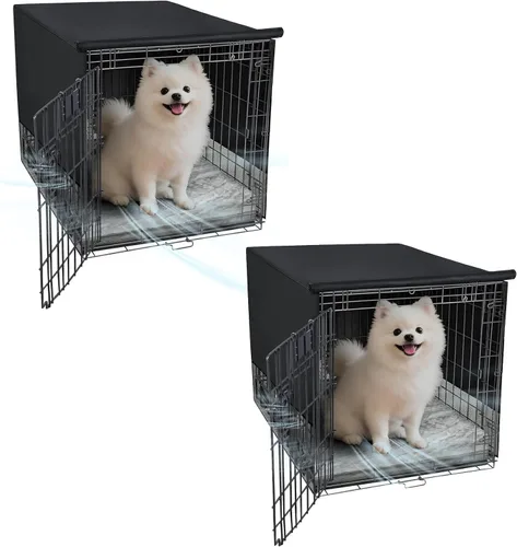 Vista 19 de Explore Land Funda transpirable para jaula de perro, ventilación de malla de 4 lados, funda básica para perrera para mascotas, todos los lados