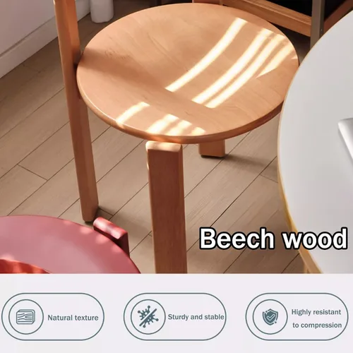 Vista 6 de Silla de comedor moderna y versátil, sillas de cocina con marco de madera apilable, silla lateral sin brazos, taburete para el hogar para habitación