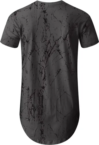 Vista 3 de Aiyino Camiseta Hipster Hip Hop para hombre con estampado de dobladillo redondo