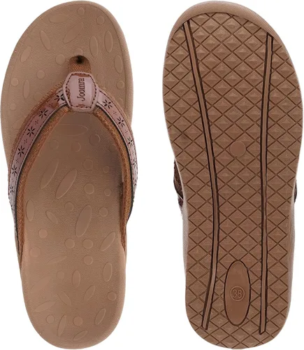 Vista 4 de Joomra - Sandalias de tanga con soporte de arco ortopédico para mujer, chanclas ajustables