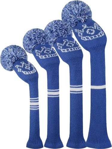 Vista 11 de Scott Edward Knit Wood Golf Club Head Covers 4 Pieces Knitted Item Fit Over Well Driver Wood(460cc) Fairway Wood and Hybrid(UT)