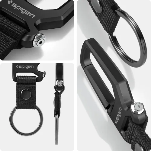 Vista 7 de Spigen Life Carabiner Key Ring Clip, Car Keychain Clip, Bottle Opener Key Chain Ring for Men and Women