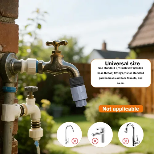 Vista 5 de LIULO TOOL 8 juegos de conectores rápidos para manguera de jardín, accesorios de manguera de agua de plástico de 3/4 pulgadas, conectores macho