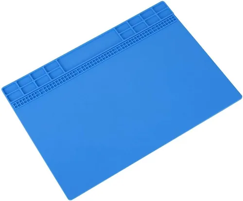 Vista 2 de Tapete de silicona para soldar, 13.8 x 19.8 pulgadas, tapete controlado eléctrico, calor de 932.0 °F, tapete antiestático multiusos para reparación