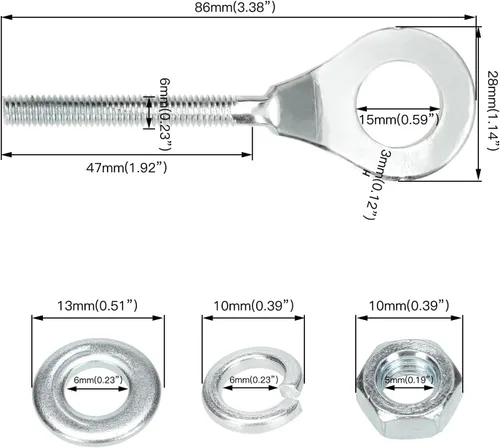 Vista 4 de GREHUA Ajustador de tensor de cadena de mini bicicleta de 15 mm compatible con Coleman CT200U BT200X CT200U-EX Baja Warrior Massimo MB165 MB200