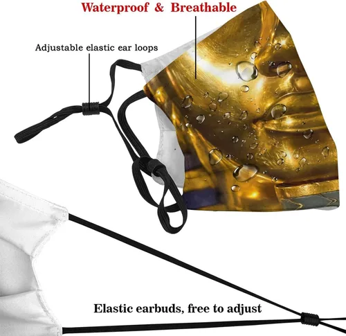 Vista 4 de Máscara facial Egypt Pharaoh Tutankhamun dorado máscara facial con filtro para adultos