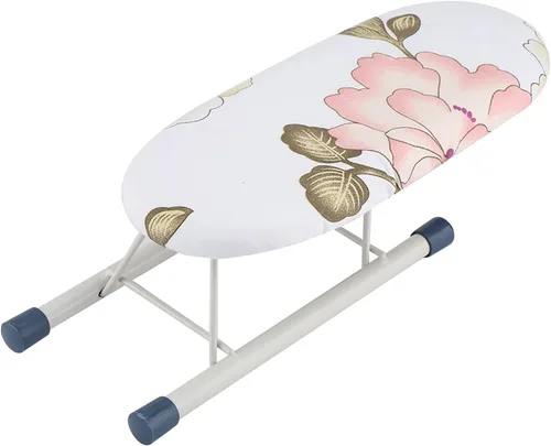 Vista 4 de AMONIDA Tabla de planchar plegable de mesa, mini tabla de planchar que ahorra espacio, manga de viaje, puños y cuello, mesa de manipulación (peonía)