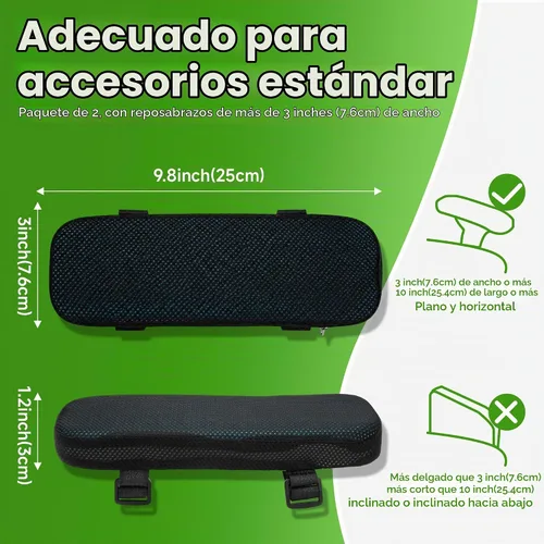 Vista 3 de LargeLeaf Reposabrazos para silla, cojines de gel refrescante, almohada de codo, alivio de presión, silla de oficina, silla de juegos, reposabrazos