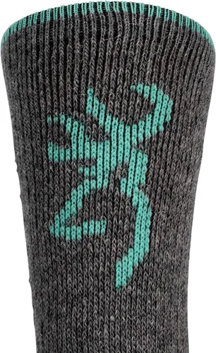 Vista 3 de Browning Calcetines de lana Buckmark para mujer, 2 pares de calcetines de lana para botas de exterior con soporte de arco