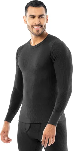 Vista 2 de Indera Ropa interior térmica tradicional de punto gofre para hombre 1 Paquete Negro