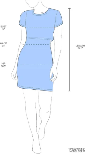 Vista 6 de 90 grados por Reflex - Mini vestido de manga corta para mujer con corte lateral