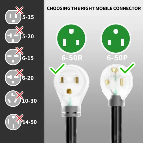 Vista 2 de 8/3 AWG 50FT 6-50P/R Cable de extensión de soldador 40A 250V con LED