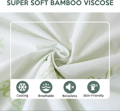 Vista 3 de MUXHOMO Protector de colchón individual impermeable, funda de colchón tamaño individual, funda de colchón refrescante y transpirable, bolsillo