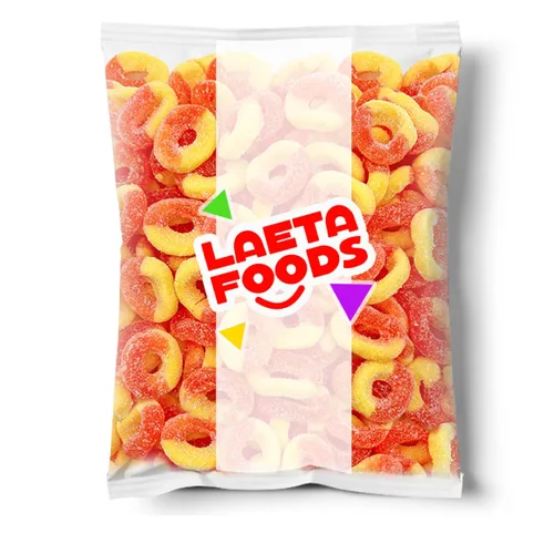 Vista 3 de Peach Rings - Caramelos de gomita, dulces clásicos agridulces, bolsa de 1 libra