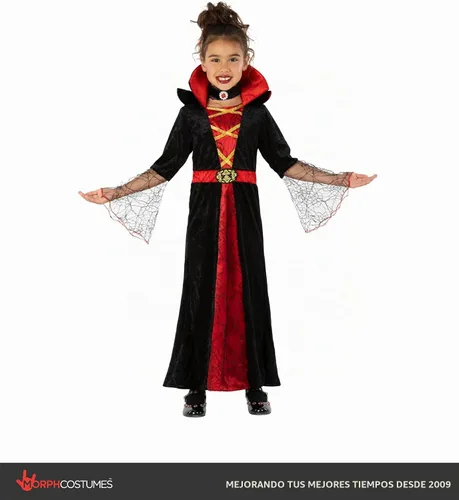 Vista 4 de Morph, Vampire Costume for Girls, Halloween Costumes for Kids Rojo