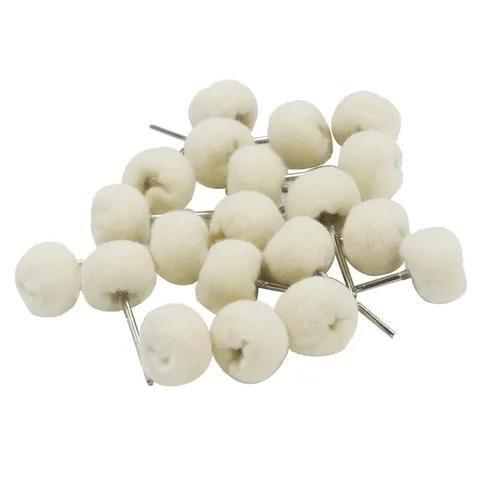 Vista 6 de 20 ruedas de pulido de tiras de algodón, vástago de 1/8 pulgadas, ruedas de pulido fino de algodón suave, se adaptan a herramientas rotativas, mini