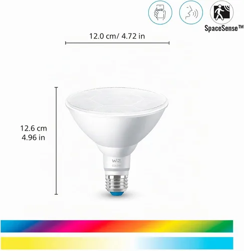 Vista 2 de Bombilla LED inteligente de color WiZ Connected de 120W PAR38 - Se conecta a tu Wi-Fi - Bombilla inteligente E26 - Controla con voz o aplicación +