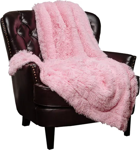 Vista 20 de Chanasya - Manta de pelo largo sintético - Manta de felpa ligera y esponjosa de forro polar de microfibra - para sofá, cama, silla, material A